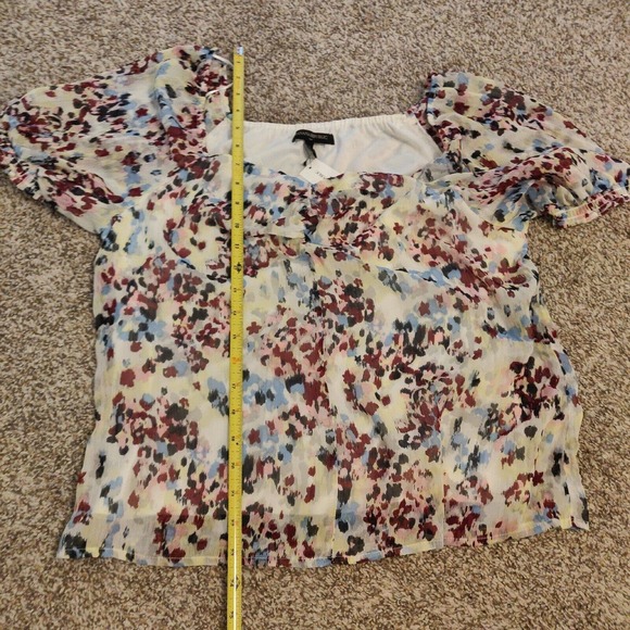Banana Republic NEW Women's Blouse Floral Size M Puff Sleeve Sweetheart Neck. - Picture 6 of 6